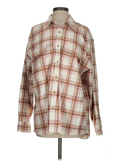 Pre-owned Abercrombie & Fitch Long Sleeve Button Down Shirt In Tan