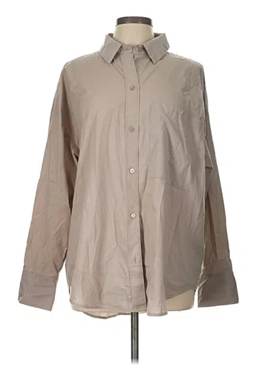 Pre-owned Abercrombie & Fitch Long Sleeve Button Down Shirt In Tan