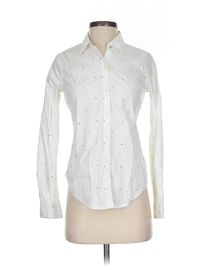 Pre-owned Abercrombie & Fitch Long Sleeve Button Down Shirt In White