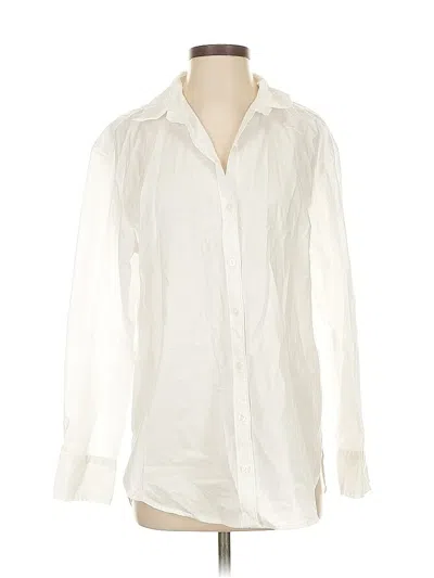 Pre-owned Abercrombie & Fitch Long Sleeve Button Down Shirt In White