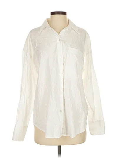 Pre-owned Abercrombie & Fitch Long Sleeve Button Down Shirt In White