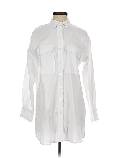 Pre-owned Abercrombie & Fitch Long Sleeve Button Down Shirt In White