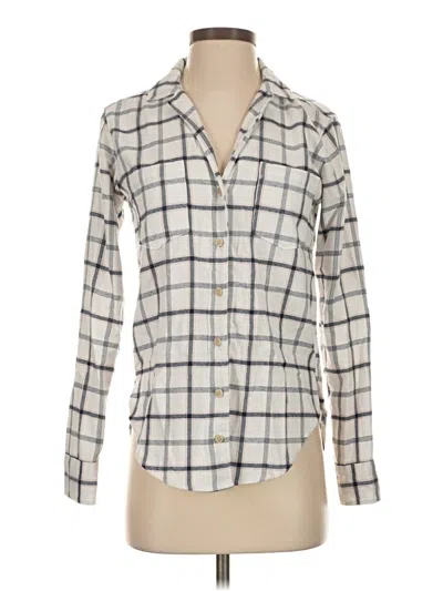 Pre-owned Abercrombie & Fitch Long Sleeve Button Down Shirt In White