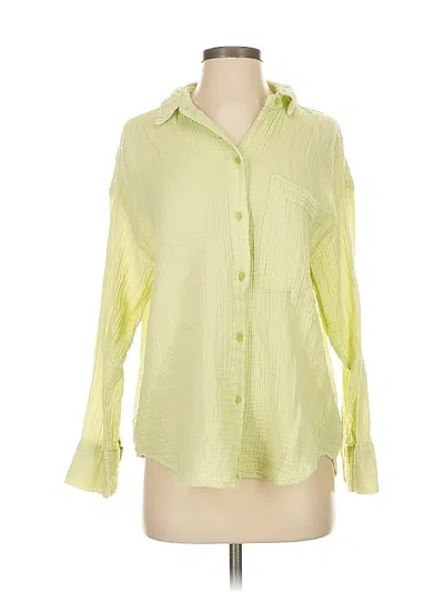 Pre-owned Abercrombie & Fitch Long Sleeve Button Down Shirt In Yellow