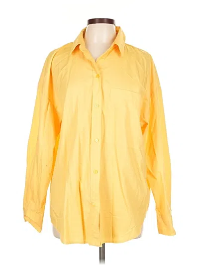 Pre-owned Abercrombie & Fitch Long Sleeve Button Down Shirt In Yellow