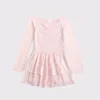 Abercrombie & Fitch Long-sleeve Lace Tiered Mini Dress In Pink