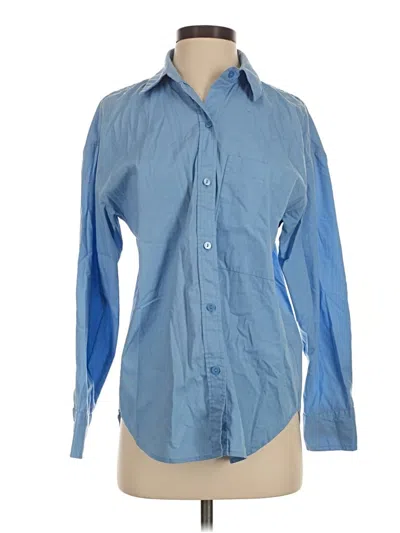 Pre-owned Abercrombie & Fitch Long Sleeve Polo Shirt In Blue