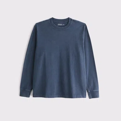 Abercrombie & Fitch Long-sleeve Premium Heavyweight 2.0 Tee In Blue