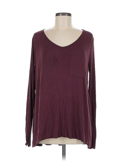 Pre-owned Abercrombie & Fitch Long Sleeve T-shirt In Burgundy