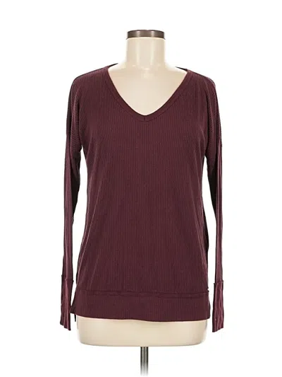 Pre-owned Abercrombie & Fitch Long Sleeve T-shirt In Burgundy