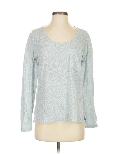 Pre-owned Abercrombie & Fitch Long Sleeve Top Gray Scoop Neck Tops
