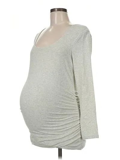 Abercrombie & Fitch Long Sleeve Top Gray Scoop Neck Tops