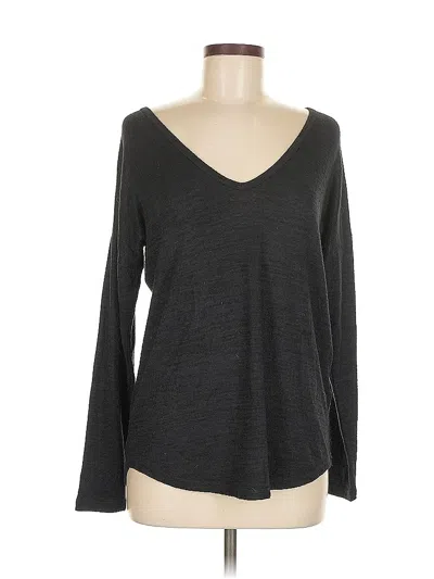 Pre-owned Abercrombie & Fitch Long Sleeve Top Gray V Neck Tops