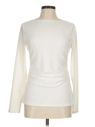 Abercrombie & Fitch Long Sleeve Top Ivory Boatneck Tops