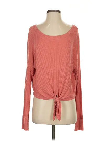 Pre-owned Abercrombie & Fitch Long Sleeve Top Pink Boatneck Tops