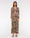Abercrombie & Fitch Long-sleeve Twist-front Maxi Dress In Brown