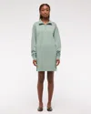 Abercrombie & Fitch Long-sleeve Zip-up Fleece Mini Dress In Green