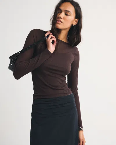 Abercrombie & Fitch Long-sleeve Rib Top And Tank Set In Brown