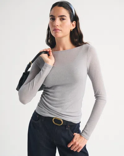 Abercrombie & Fitch Long-sleeve Rib Top And Tank Set In Gray
