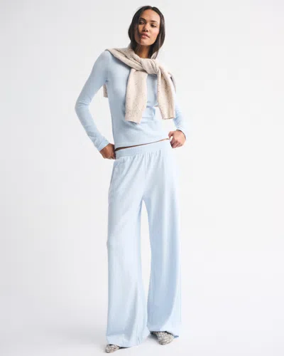 Abercrombie & Fitch Lounge Brushed Wide Leg Sweatpant In Blue