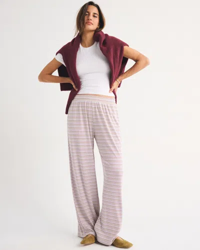 Abercrombie & Fitch Lounge Ribbed Wide Leg Sweatpant In Multi