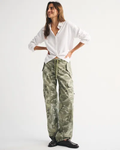 Abercrombie & Fitch Low Rise Baggy Cargo Pant In Animal Print