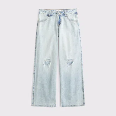 Abercrombie & Fitch Kids' Low Rise Baggy Jean In Light Destroy