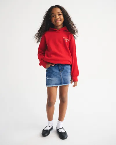 Abercrombie & Fitch Kids' Low Rise Denim Micro-mini Skort In Blue