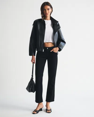 Abercrombie & Fitch Low Rise Kick Flare Jean In Black