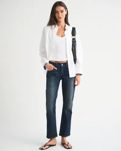 Abercrombie & Fitch Low Rise Kick Flare Jean In Dark Process