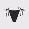 Abercrombie & Fitch Low Rise Ruched Tie-side Cheeky Bottom In Black