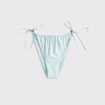 Abercrombie & Fitch Low Rise Ruched Tie-side Cheeky Bottom In Blue