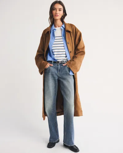 Abercrombie & Fitch Low Rise Slouchy Jean In Blue