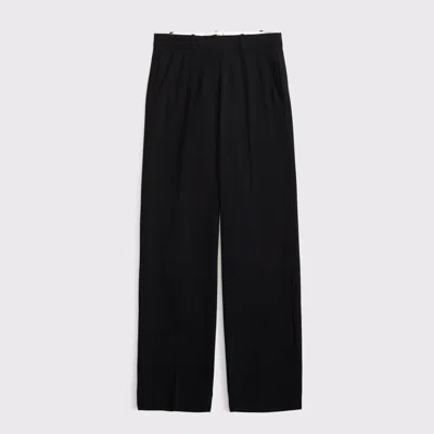Abercrombie & Fitch Low Rise Tailored Straight Leg Pant In Black
