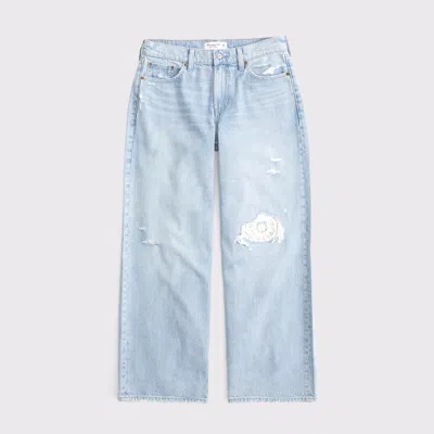 Abercrombie & Fitch Low Rise Ultra Loose Crochet-style Jean In Blue