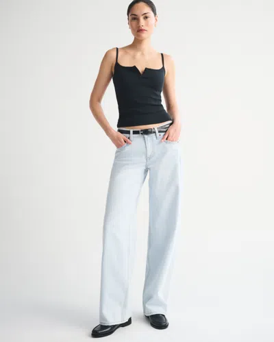 Abercrombie & Fitch Low Rise Ultra Loose Jean In Blue