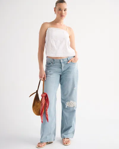 Abercrombie & Fitch Low Rise Ultra Loose Jean In Blue
