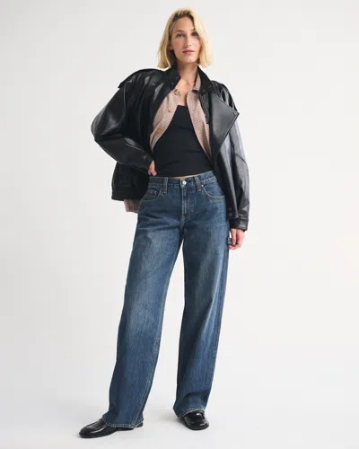 Abercrombie & Fitch Low Rise Ultra Loose Jean In Blue