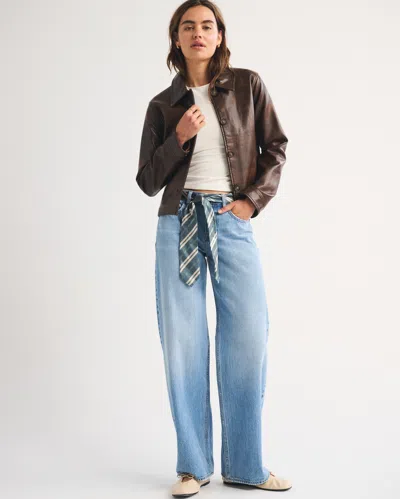 Abercrombie & Fitch Low Rise Ultra Loose Jean In Blue
