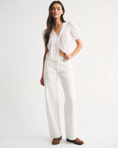 Abercrombie & Fitch Low Rise Ultra Loose Jean In White