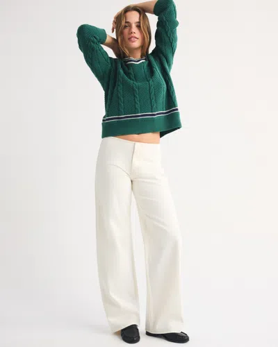Abercrombie & Fitch Low Rise Waistless Ultra Loose Jean In Ecru