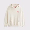 Abercrombie & Fitch Lunar New Year Logo Popover Hoodie In White