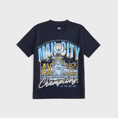 Abercrombie & Fitch Kids' Manchester City Fc Graphic Tee In Blue