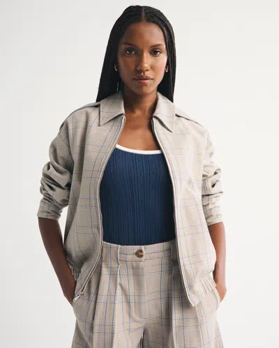 Abercrombie & Fitch Menswear Bomber Jacket In Gray