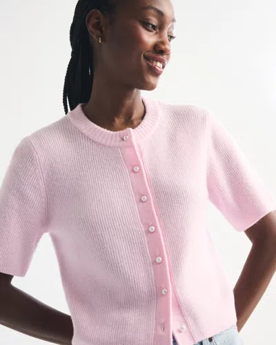 Abercrombie & Fitch Merino Wool-blend Short-sleeve Cardigan In Multi