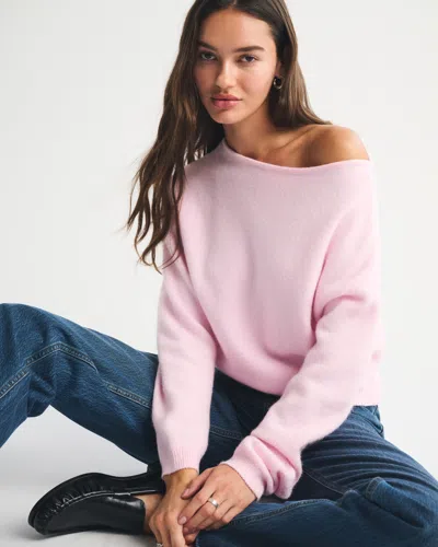 Abercrombie & Fitch Merino Wool-blend Slash Sweater In Pink