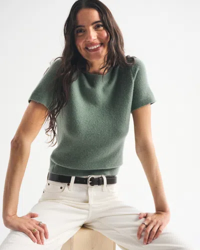 Abercrombie & Fitch Merino Wool-blend Sweater Tee In Green