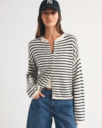 Abercrombie & Fitch Merino Wool-blend Rollneck Cardigan In Multi