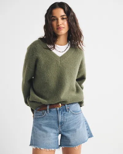 Abercrombie & Fitch Mid Rise A-line Short In Blue