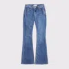 Abercrombie & Fitch Mid Rise Bootcut Cowboy Embroidered Jean In Blue
